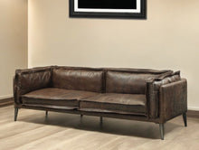Load image into Gallery viewer, Top Grain Leather Sofa With Dark Brown Legs - Chocolate
