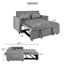 Load image into Gallery viewer, 3 In 1 Pull Out Couch Convertible Sofa Bed With Reclining Backrest
