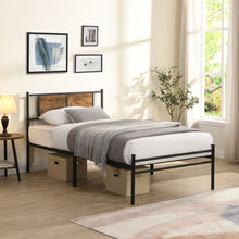 Load image into Gallery viewer, Modern Metal Bedframe With Headboard, Durable Steel Structure
