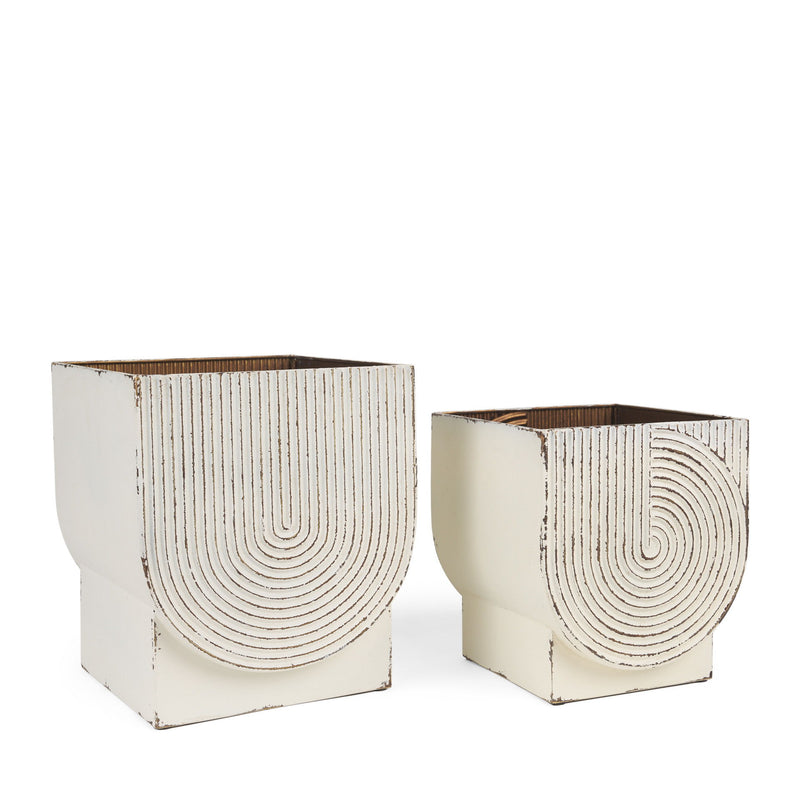 Rectangular Pot Planters (Set of 2) - White
