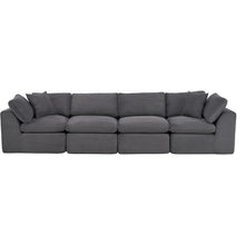 Load image into Gallery viewer, Corduroy Modular Sofa Chaise With Toss Pillows (725198) - Dark Gray
