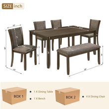 Load image into Gallery viewer, Dining Table Set With Upholstered Chairs, Rectangular Dining Table Set
