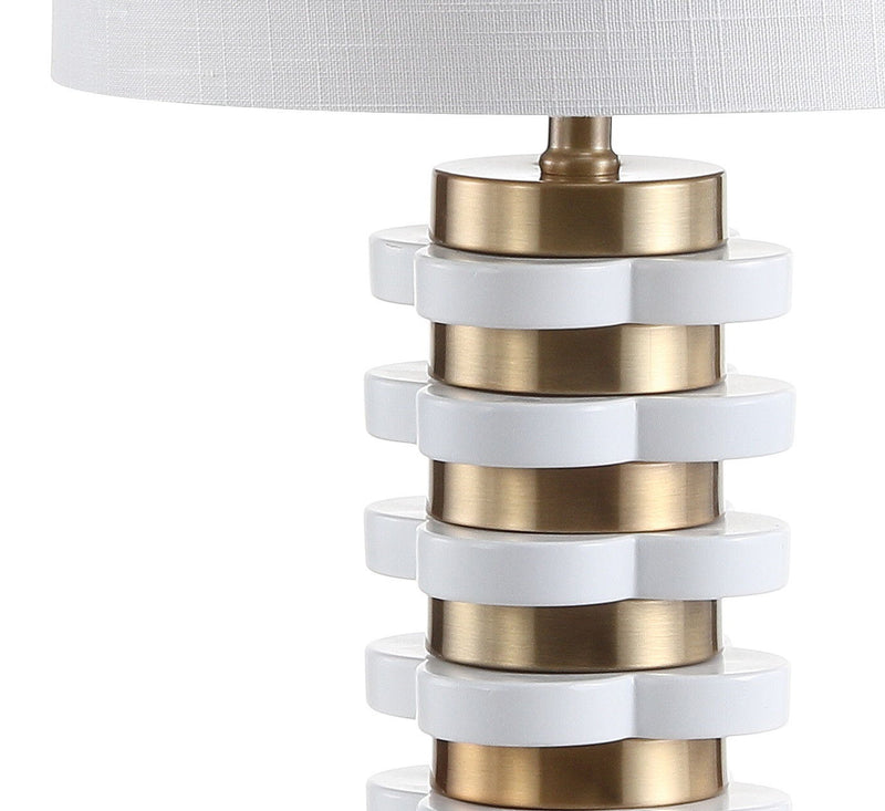 27" Novelty Table Lamp LED With Drum Shade - Brass