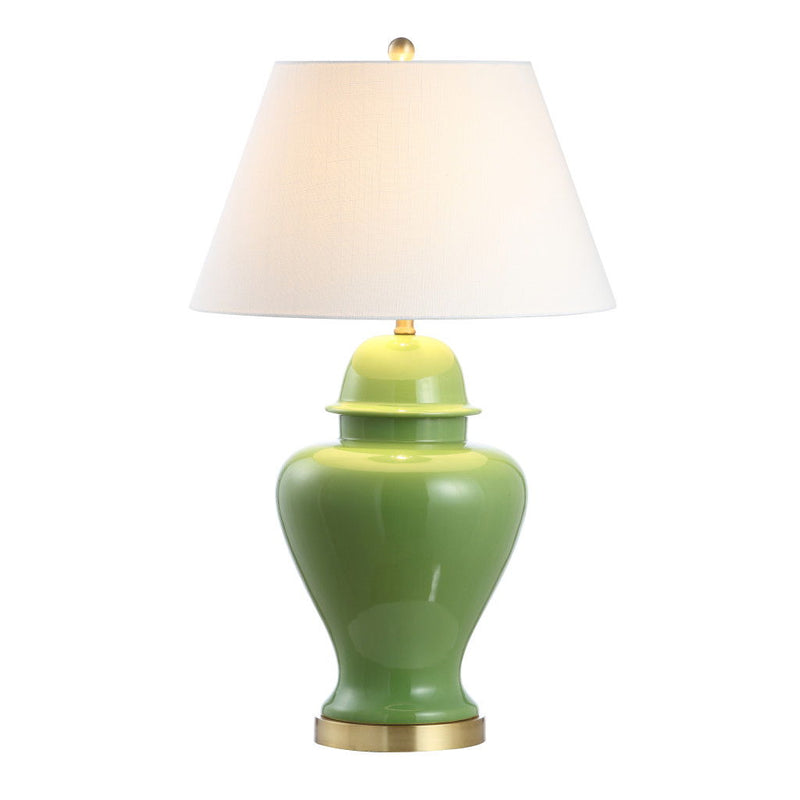 Urn Table Lamp With Empire Shade - Green