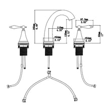 Load image into Gallery viewer, Elegant 2 Handle Widespread Bathroom Faucet With Pop Up Drain And Water Supply Lines
