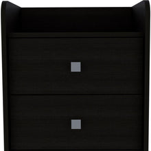 Load image into Gallery viewer, 18.2" x 15.7" x 21.9" Two Drawer Faux Wood Nightstand - Black
