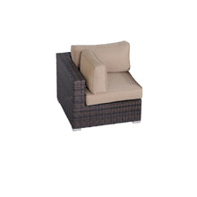Load image into Gallery viewer, Outdoor 33&quot; Wide Corner Wedge With Cushions - Beige / Brown
