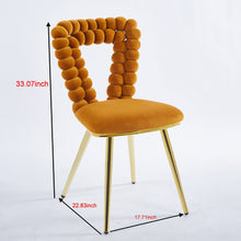 Load image into Gallery viewer, Modern Chair With Iron Tube Legs, Soft Cushions And Comfortable Backrest, Suitable For Dining Room, Living Room, Cafe, Hairball Back
