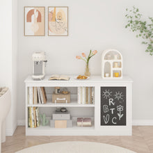 Load image into Gallery viewer, 3 In 1 Bookshelf And Toy Storage Cabinet With Chalkboard, Organizer For Playroom Featuring And Spacious Storage - White
