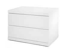 Load image into Gallery viewer, Two Drawer Glossy Finish Nightstand - White
