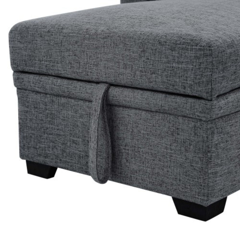 Reversible Storage Chaise - Dark Gray