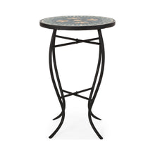 Load image into Gallery viewer, Outdoor Side Table With Tile Mosaic Table Top - Black
