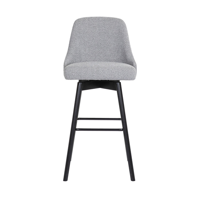 Fabric With Solid Wood Swivel Counter Height Bar Chair - Light Gray And Black