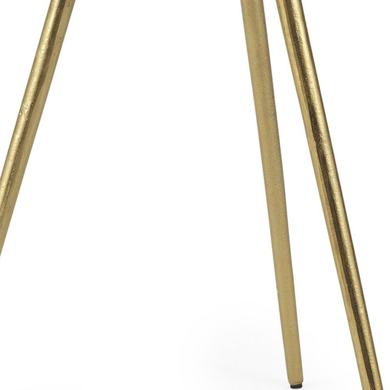 Stone And Metal Tray Table (605373) - White / Gold