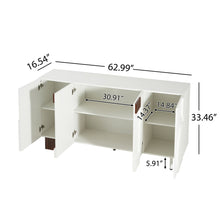 Load image into Gallery viewer, Sideboard Buffet Cabinet Wide Storage Unit With 4 Doors &amp; Adjustable Shelves - White
