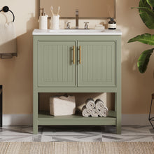 Load image into Gallery viewer, Elegant Bathroom Vanity With Ceramic Sink And Versatile Storage
