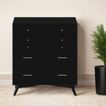 Load image into Gallery viewer, Solid Wood Four Drawer Chest - Black
