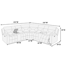 Load image into Gallery viewer, Power Reclining Sectional Set With Console Cup Holders
