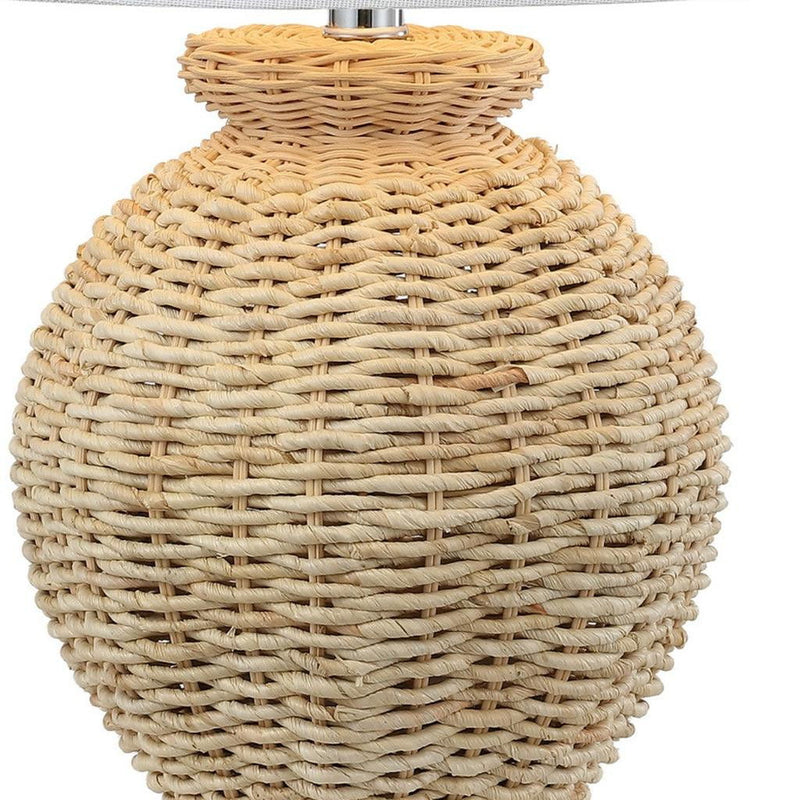 Round Table Lamps LED With Empire Shades (Set of 2) - Brown
