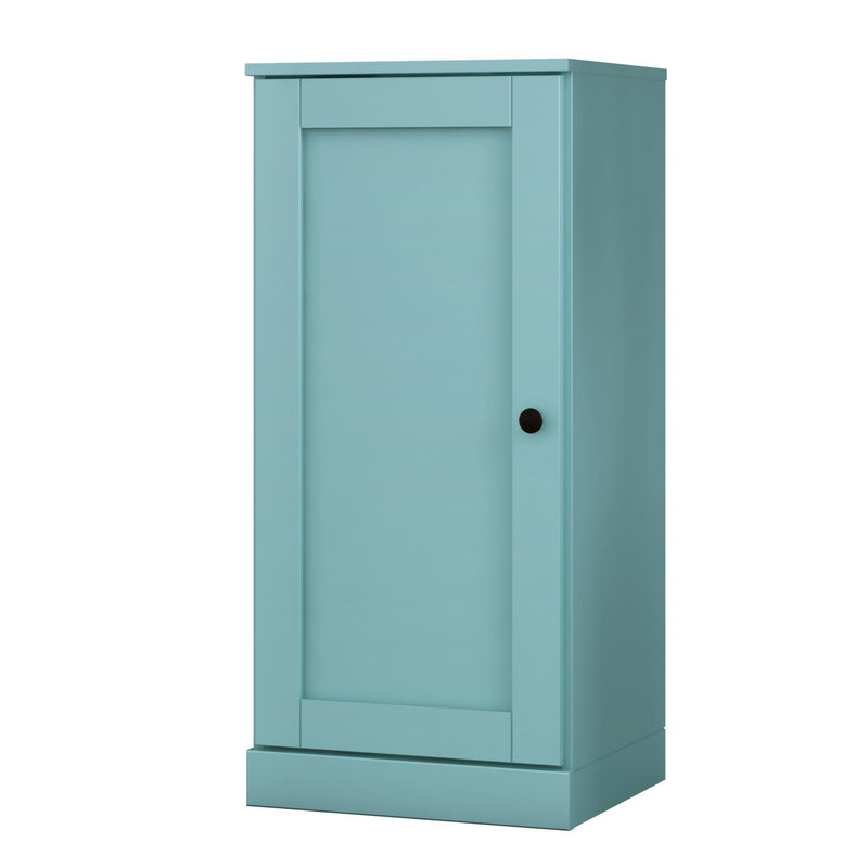 Solid Wood Adjustable Three Tier Library Bookcase With One Door (751324) - Aqua