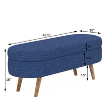 Load image into Gallery viewer, Ottoman Oval Storage Bench With Rubber Wood Legs

