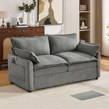 Load image into Gallery viewer, Modern Loveseat Sofa, Upholstered Couch With Side Storage Pockets
