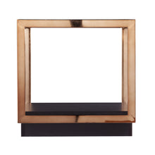 Load image into Gallery viewer, Glass Iron Square Block End Table With Shelf - Champagne
