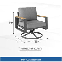 Load image into Gallery viewer, All Weather Swivel Patio Dining Chairs With Cushions - Gray
