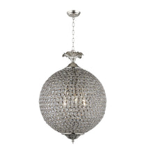 Load image into Gallery viewer, Unique Statement Three Light Metal Crystal Glass Chandelier With Shades - Silver
