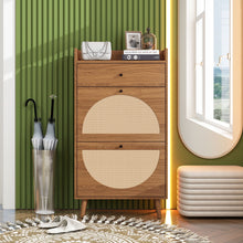 Load image into Gallery viewer, Allen - Rattan 2 Door 1 Drawer Cabinet Shoe Rack For Entrance
