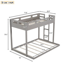 Load image into Gallery viewer, Twin over Full Bunk Bed with Built-in Ladder,Gray
