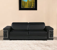 Load image into Gallery viewer, Silver Legs Sofa Leather - Black
