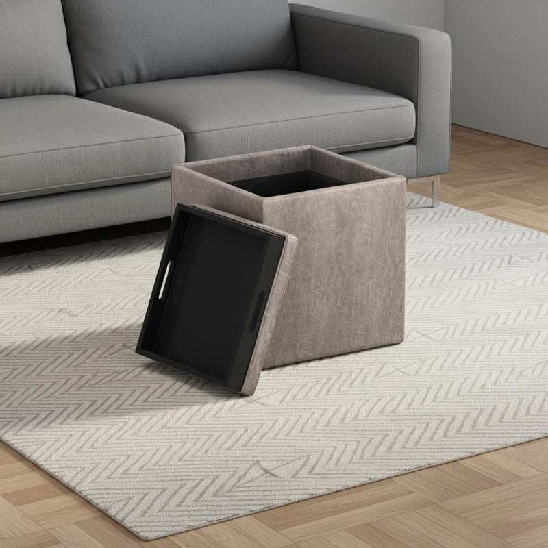 Upholstery Storage Ottoman - Gray