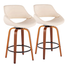 Load image into Gallery viewer, Fabrico - Mid Century Modern Fixed Height Counter Stool And Round Footrest (Set of 2)
