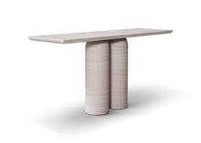 Load image into Gallery viewer, Genuine Marble And Stone Pedestal Console Table - Beige

