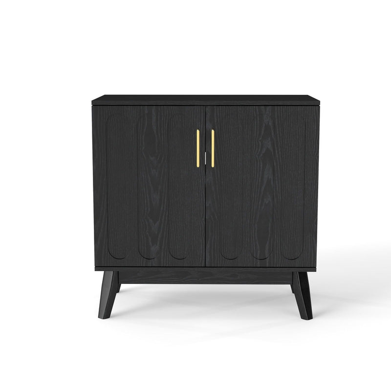 32" Wood Accent Cabinet - Black