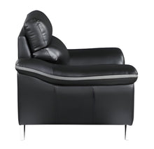 Load image into Gallery viewer, Sofa With Silver Legs Leather - Black
