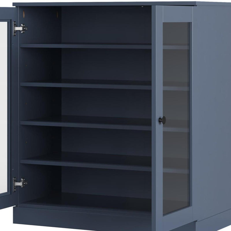 Twenty Pair Solid Woodshoe Storage Cabinet (752341) - French Blue