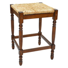Load image into Gallery viewer, Backless Bar Height Chair With Footrest 29" - Natural and Chestnut
