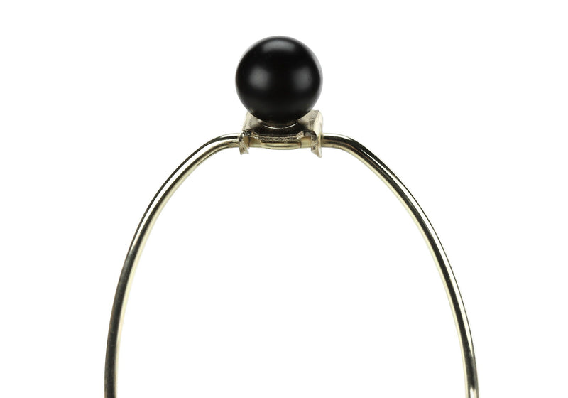 Metal Urn Table Lamp With Cream Empire Shade - Black