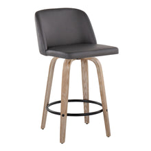 Load image into Gallery viewer, Toriano - Contemporary Fixed Height Counter Stool With Swivel &amp; Round Footrest (Set of 2) - White Washed / Gray
