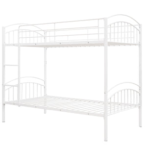 Twin Over Twin Metal Bunk Bed,Divided into Two Beds(White){OLD SKU:MF280424AAK}