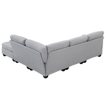 Load image into Gallery viewer, [VIDEO provided][New]89.8*60.2&quot; Modern Sectional Sofa,5-Seat Modular Couch Set with Convertible Ottoman,L-Shape Linen Fabric Corner Couch Set with 2 Pillows for Living Room,Apartment,Office, 3 Colors
