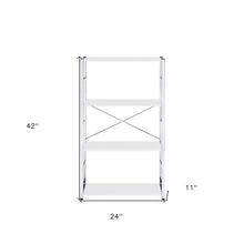 Load image into Gallery viewer, Four Tier Etagere Bookcase - White / Silver
