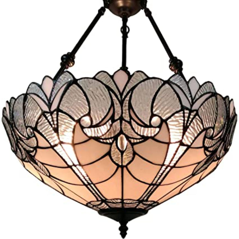 25'' Unique Statement Two Light Glass Dimmable Chandelier With Shades - Black / White