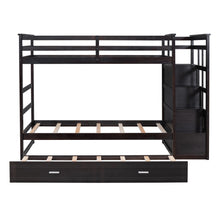 Load image into Gallery viewer, Twin Over Twin Bunk Bed with Trundle and Staircase,Espresso(OLD SKU:LT000068AAP)
