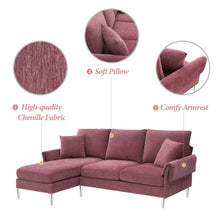 Load image into Gallery viewer, [VIDEO provided] [New]84 &quot; Convertible Sectional Sofa, Modern Chenille L-Shaped Sofa Couch with Reversible Chaise Lounge, Fit for Living Room, Apartment(2 Pillows)
