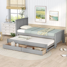 Load image into Gallery viewer, Platform Bed With Trundle And Drawers
