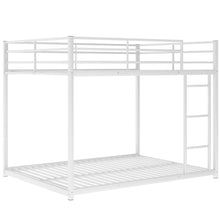 Load image into Gallery viewer, Full over Full Metal Bunk Bed, Low Bunk Bed with Ladder, White(Old SKU:MF197034AAK)
