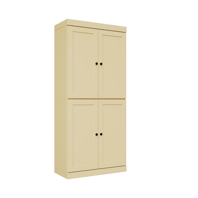 Adjustable Six Tier Library Bookcase With Four Doors (745608) - Yellow